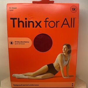 NEW THINX FOR ALL HI WAIST 1X LEAK PROFF PERIOD UNDERWEAR COLOR RHUBARB
